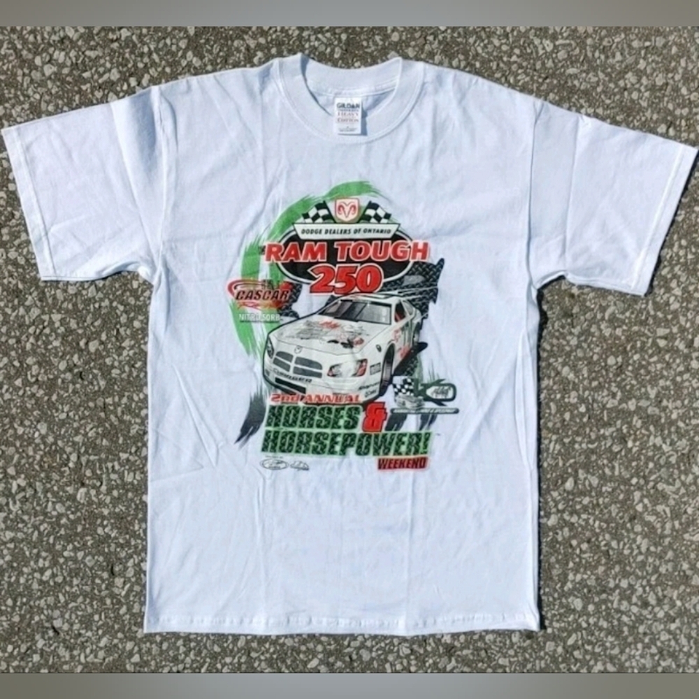 Y2K 2005 Cascar NASCAR Kawartha Speedway Gildan Heavy Cotton T-Shirt Size (M) - Picture 2 of 4